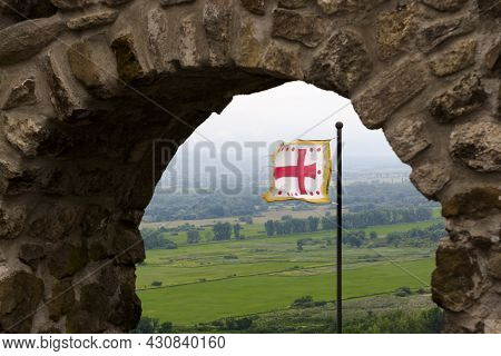 Stone Gate In The Medieval Fortress In Szigliget