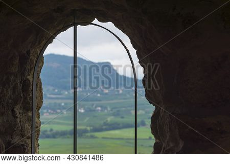 Panorama View Of Norht Balaton Through The Fortres Window