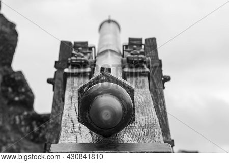 Old Medieval Cannon In The Fortress Of Szigliget