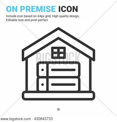 On Premise Icon Vector With Outline Style Isolated On White Background. Vector Illustration Database