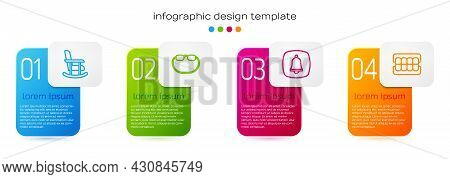 Set Line Rocking Chair, Eyeglasses, Emergency Phone Call And False Jaw. Business Infographic Templat