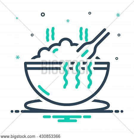 Mix Icon For Meal Hot Bowl Eat Consume Noddle Swallow Feast-on Imbibe Lunch Junket Food