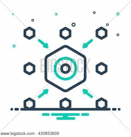 Mix Icon For Central Pivotal  Focal Centralized Blockchain Cryptography Centralized Connection