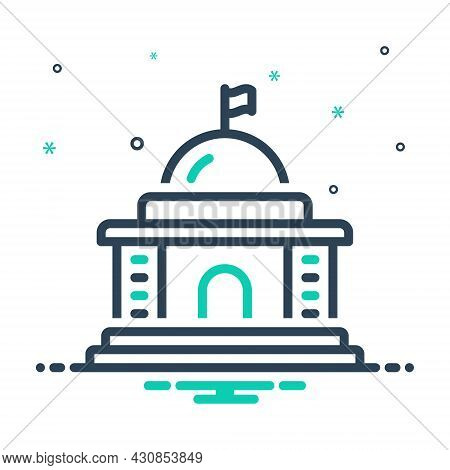 Mix Icon For Government State Polity Embassy Buildingcapitol Courthouse Architecture