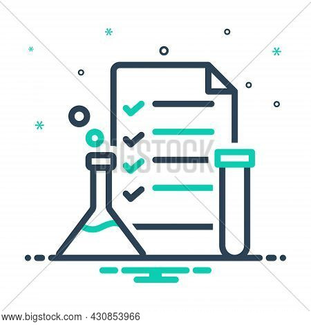 Mix Icon For Testing Note-book Report Laboratory Patholology Pharmaceutical Dropper Tube Beaker