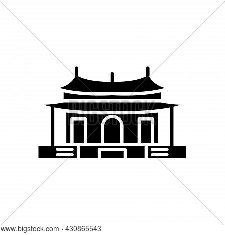 Taipei Confucius Temple In Dalongdong Taipei Glyph Icon. Taiwan. Oriental Custom. Pagoda. Black Fill