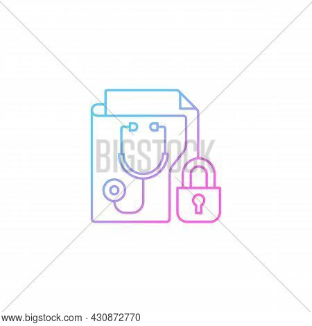 Protected Health Information Gradient Linear Vector Icon. Medical History Security. Preserving Patie