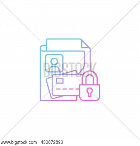 Nonpublic Personal Information Gradient Linear Vector Icon. Personally Identifiable Financial Data. 