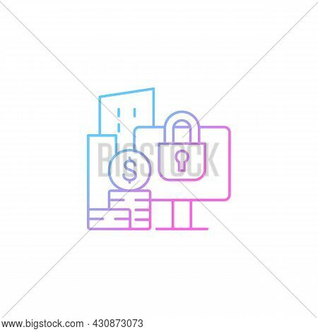 Material Nonpublic Information Gradient Linear Vector Icon. Security Trading. Cybersecurity Risks Pr