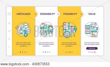 Ux Elements Onboarding Vector Template. Responsive Mobile Website With Icons. Web Page Walkthrough 4