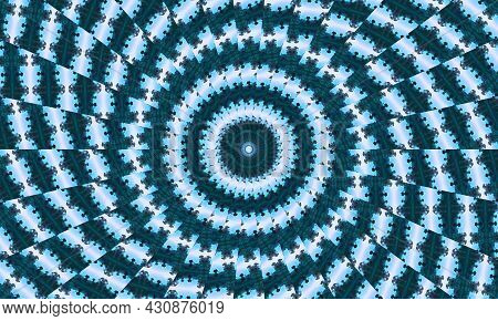 Illustration Abstract Kaleidoscopic Pattern In Jade Color Originated From Photograph Of Green Bamboo