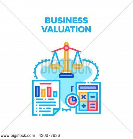 Business Valuation Vector Icon Concept. Business Valuation And Analyzing, Counting Annual Income And