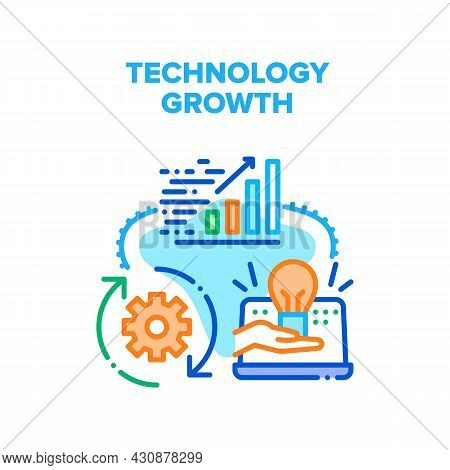 Technology Growth Vector Icon Concept. Technology Growth Infographic And Innovative Idea For Develop