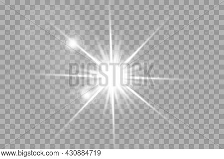 Shine Ray With Lightning. Abstract Special Effect Element Design.