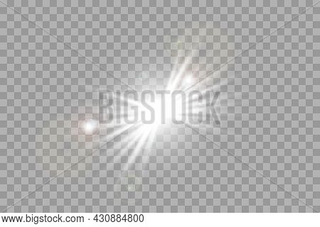 Shine Ray With Lightning. Abstract Special Effect Element Design.