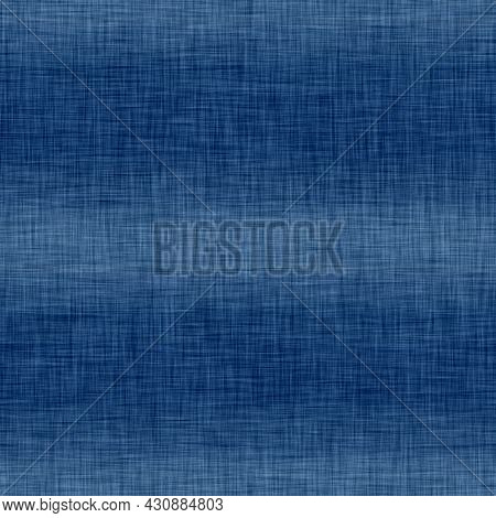 Classic Blue Woven Stripe Masculine Shirt Fabric Texture. Navy Space Dyed Marled Melange Background.