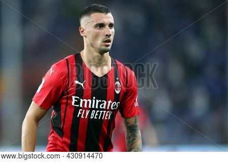 Genova, Italy. 23 August 2021. Rade Krunic Of Ac Milan  During The Serie A Match Beetween Uc Sampdor
