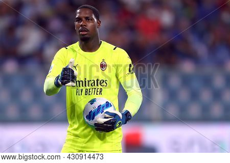 Genova, Italy. 23 August 2021. Mike Maignan Of Ac Milan  During The Serie A Match Beetween Uc Sampdo