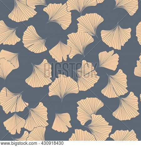 Vector Stock Illustration Of Gingko Leaf. An Endless Pattern Of Green Leaves. For Wrapping Paper. Id