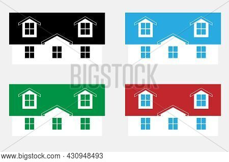 Vector. House Symbol For Real Estate, Construction Company. Various Colors.