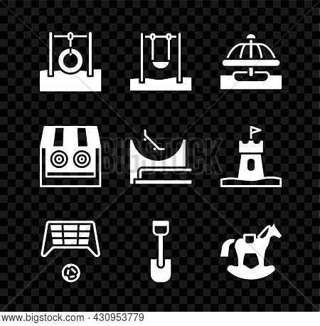 Set Car Tire Hanging On Rope, Swing, Attraction Carousel, Soccer Goal With Ball, Shovel Toy, Horse S