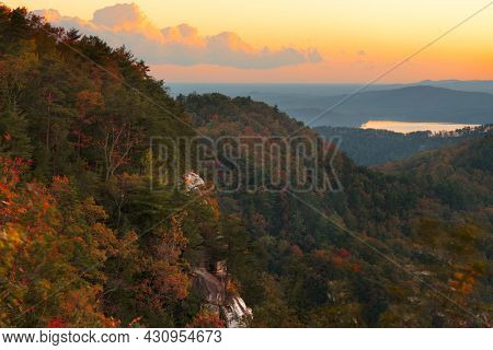 Lake Jocassee, South Carolina, USA in early autumn.