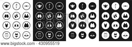 Set Belt, Socks, Short Or Pants, Men Underpants, Undershirt, Umbrella, Waistcoat And Swimsuit Icon. 
