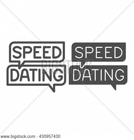 Speed Dating Speech Bubble, Dialogue Box, Emblem Line And Solid Icon, Dating Concept, Logo Vector Si