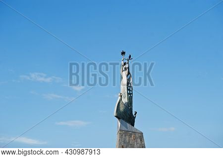 Nesebar, Bulgaria - June 17, 2021: Statue Of Saint Nicholas In The Old Town. The Ancient City Of Nes