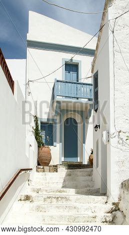 Narrow Streets Of Nikia Village On The Island Of Nisyros. Greece