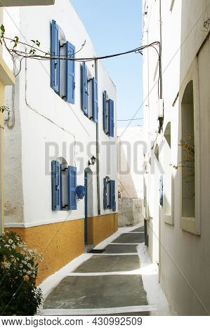 Narrow Streets Of Nikia Village On The Island Of Nisyros. Greece