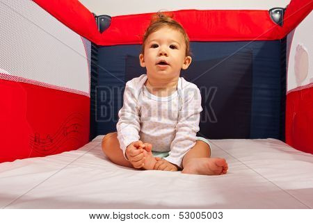 Baby Boy In Playpen