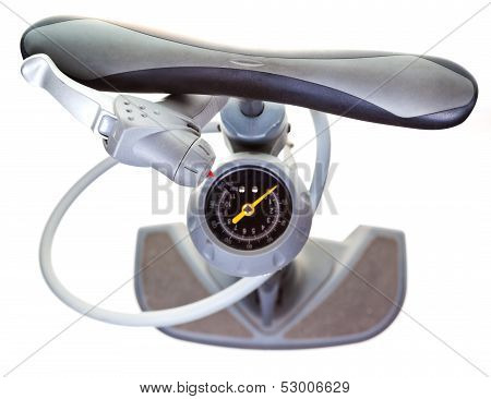 Top View Of Air Pump With Valve And Manometer