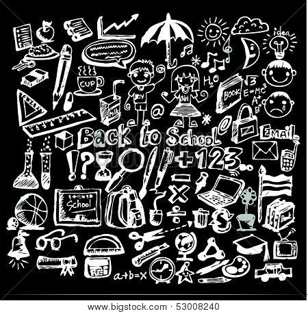 drawing school items Back to School Vector illustration