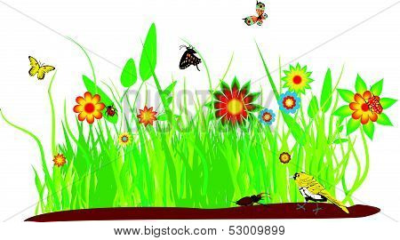Green field vector illustration
