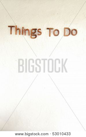 Things To Do Wall