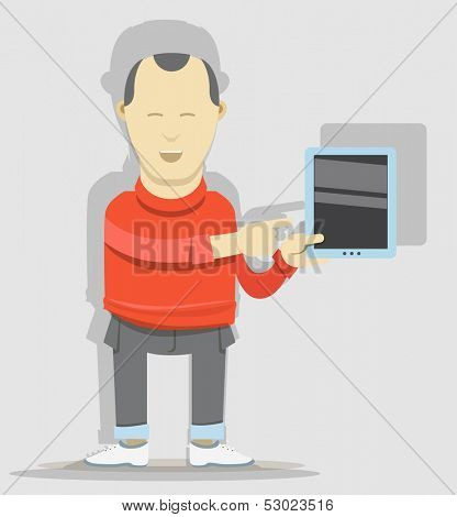 A men with modern tablet gadget