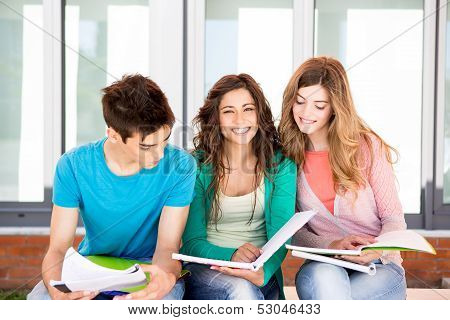 Young Group Of Students In Campus