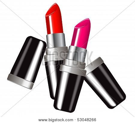 pink and red lipstick