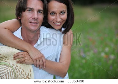 Couple hugging