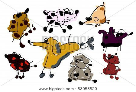 Collection of Funny Sketch Dogs