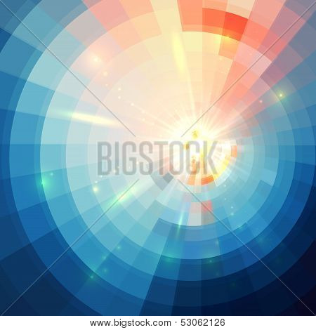 Blue abstract circle tiled vector background
