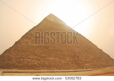 Pyramid Of Khafre In A Sand Storm, Cairo