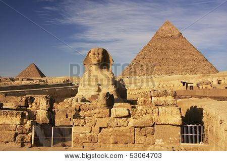 The Sphinx And Pyramid Of Khafre, Cairo, Egypt