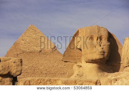 The Sphinx And Pyramid Of Khafre, Cairo, Egypt