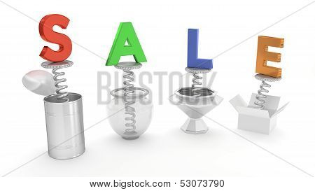 Sale Colorful Wording Pop Up Out Of Containers