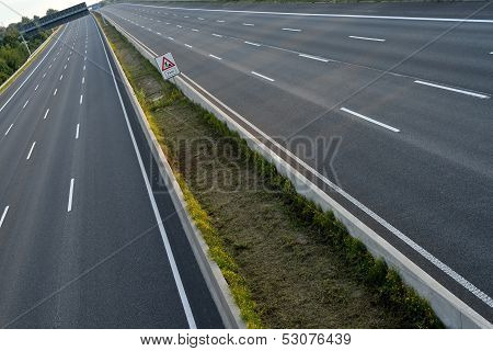 Empty 8-lane Highway