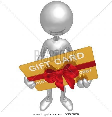 3D personage met giftcard