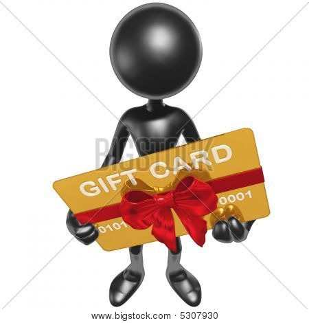 3D personage met giftcard