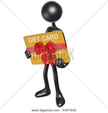 3D personage met giftcard